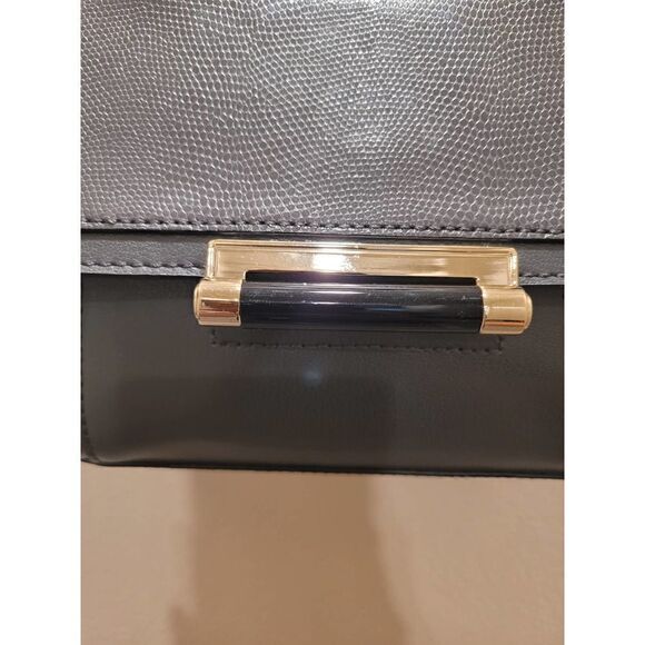 Diane Von Furstenberg Gray Leather Chain Shoulder Crossbody Handbag - Picture 2 of 9